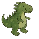 Iguanodon, ein Dino als Figur aus der Geschichte